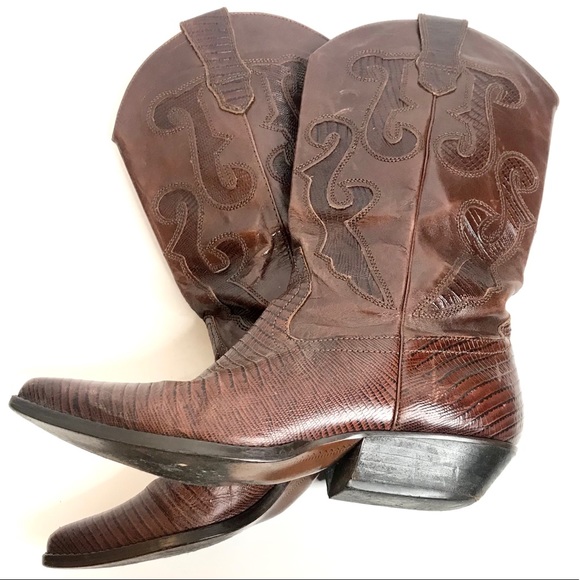 NINE WEST Vintage Cowboy Leather Boots 7.5 - Picture 12 of 13